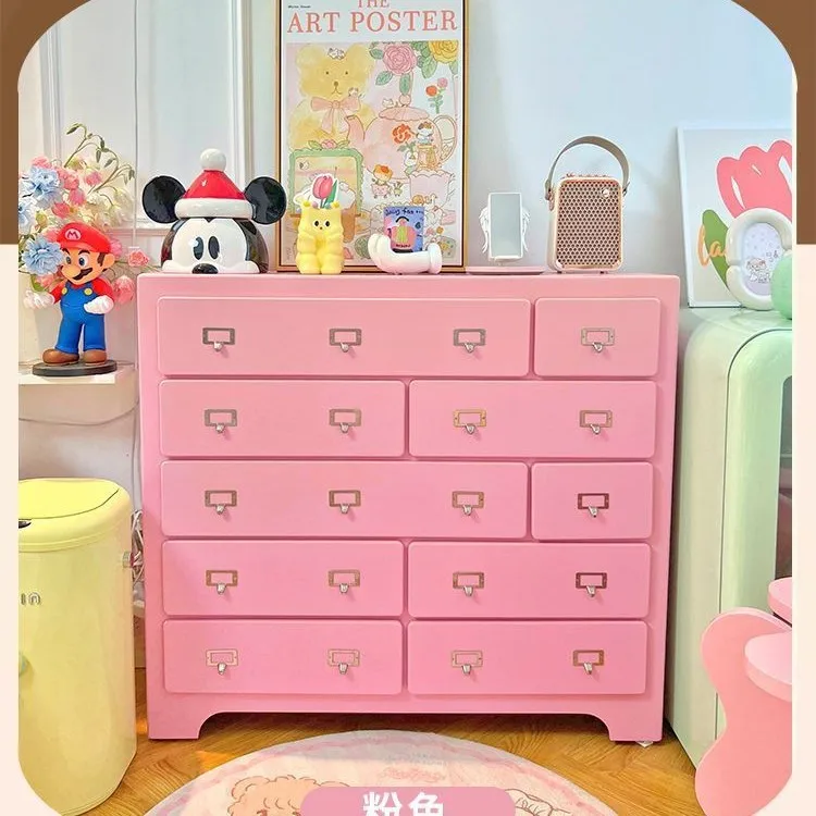 الدوبامين الوردي الخشب الصلب عشرة خزانة الصدر بسيطة الحديثة مدخل غرفة المعيشة غرفة نوم خزانة تخزين جدار درج خزانة