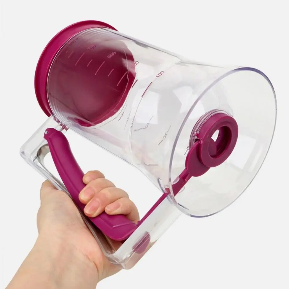 Hand-Held Pancake Batter Dispenser Plastic Scaled Crepes Batter Separator Large Capacity Leakproof Batter Funnel Waffle