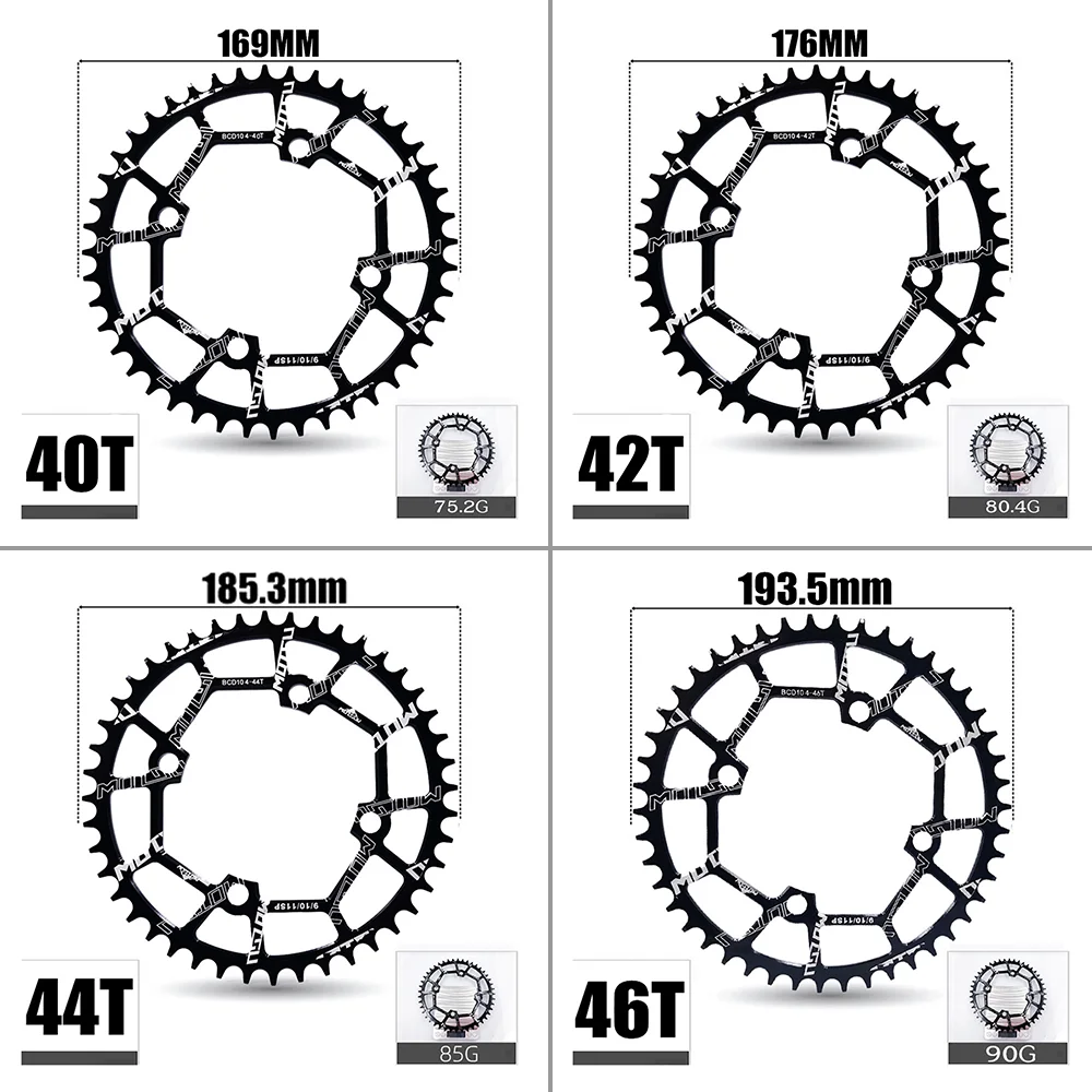 104BCD chainring 40T 42T 44T 46T 48T 50T 52T Narrow Wide Chainring Bicycle Chainring Round Oval MTB Bike For Shimano 8-12S