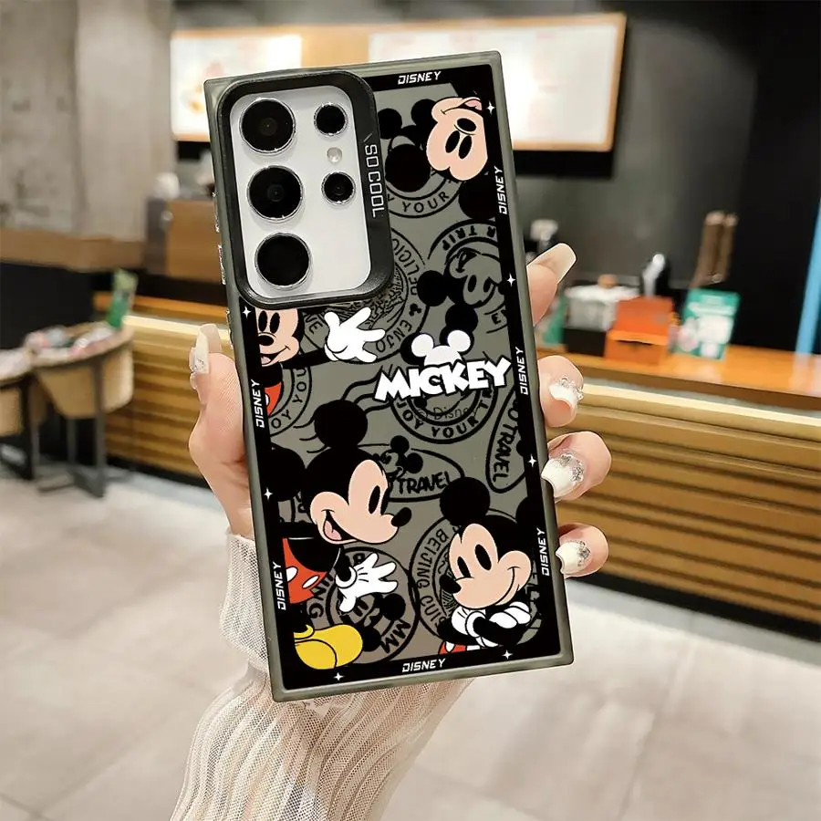 ディズニーミッキーとミニーマウスの電話ケース,サムスンギャラクシーs25,s23 ultra,s20,s24 fe,s22,s21 plus,note 20