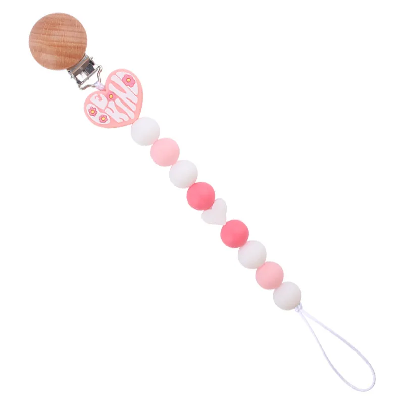 ABCPICK Bambino Del Fumetto Amore Massaggiagengive Creativo Del Bambino FAI DA TE Piccolo Amore Morso Del Silicone Catena Ciuccio Prevenire La Catena Manichino Pinze Regolabili