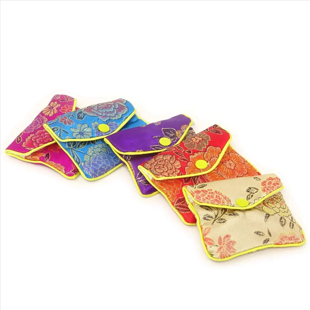 *ABAB 36-Piece Jewelry Silk Purse Bag Brocade Embroidery Bag Gift Bag, Various Colors