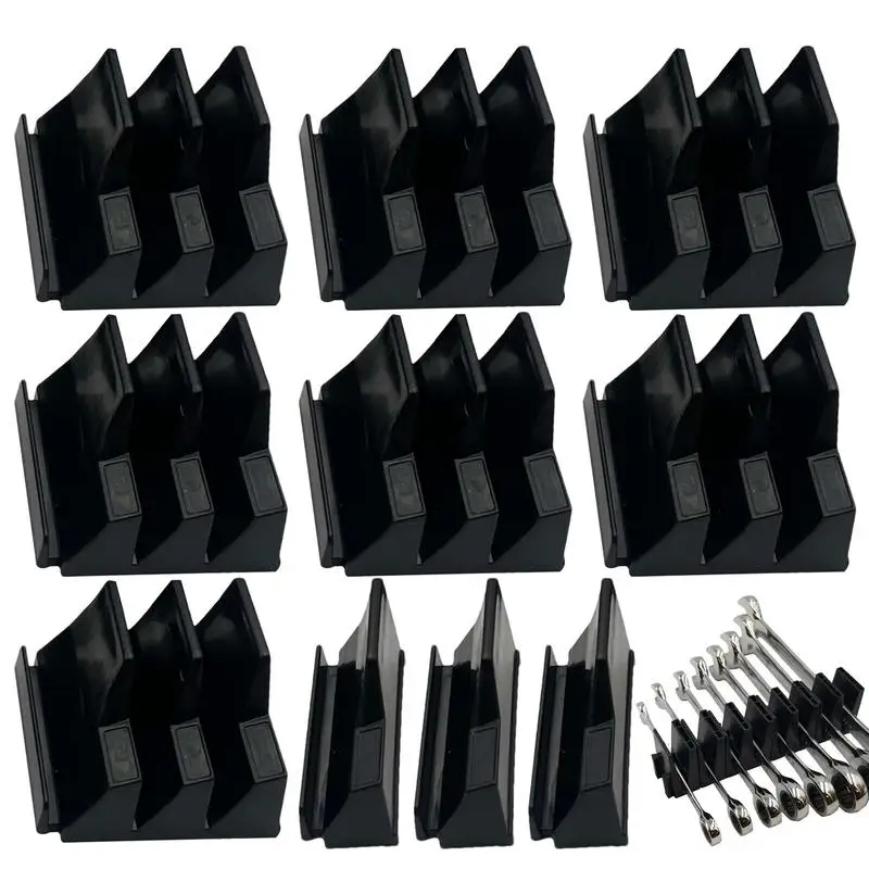 Magnetic Wrench Organizer Rack for Toolbox Wrench Holder Space-Saving Design Holds Up to 23 Wrench Rack Tool Trays Shelf