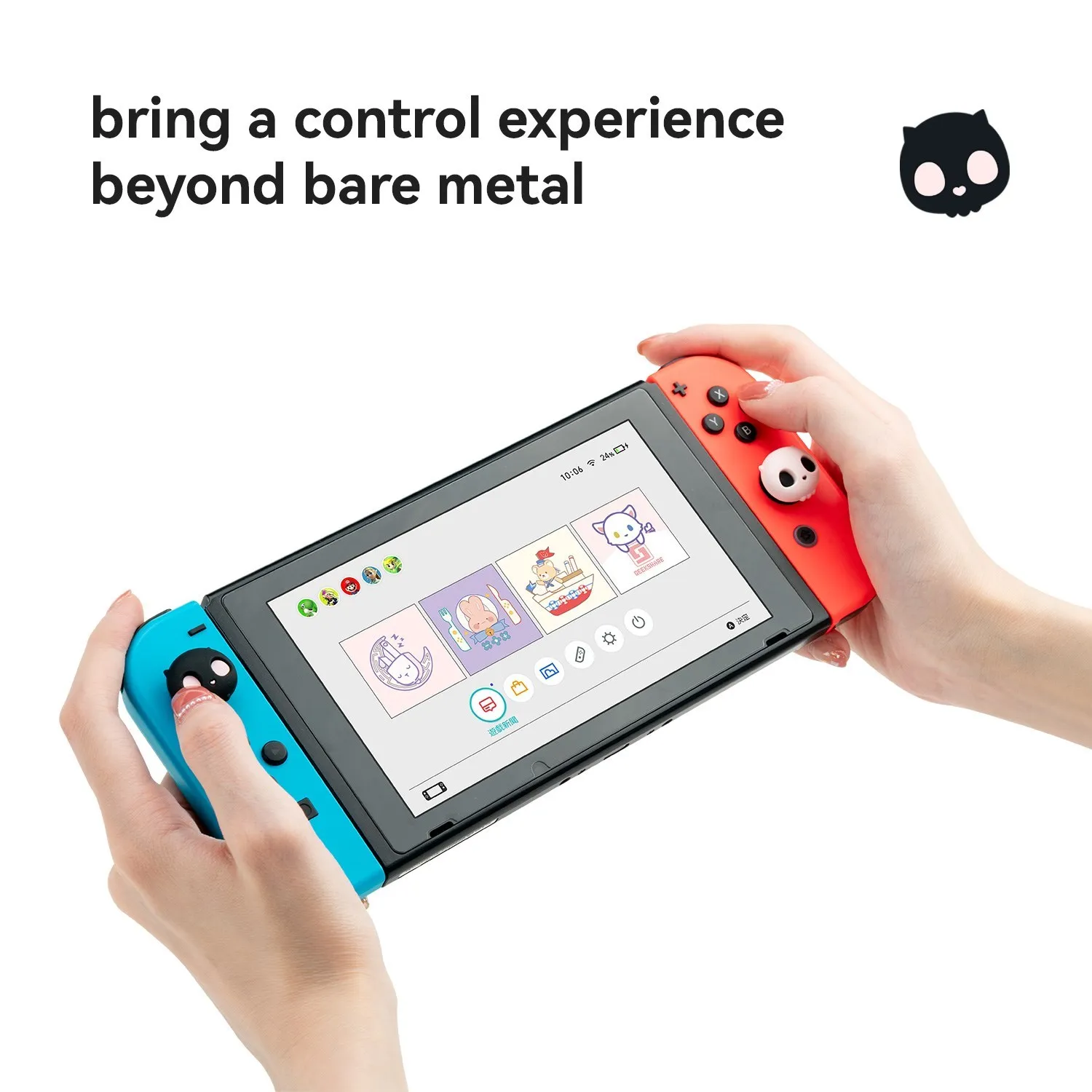 GeekShare-Tapas de Joystick para Switch, cubierta Oled Joy-con, bonita, con forma de corazón, Calavera, Switch Lite, Thumb Grips, accesorios para Nintendo Switch
