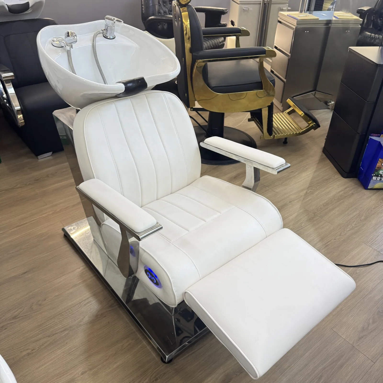 Yicheng Beauty New Half Lying Shampoo Bed Hair Salon Special Salon High-end Barbershop Flush Bed Ceramic Basin Hair Washing Bed