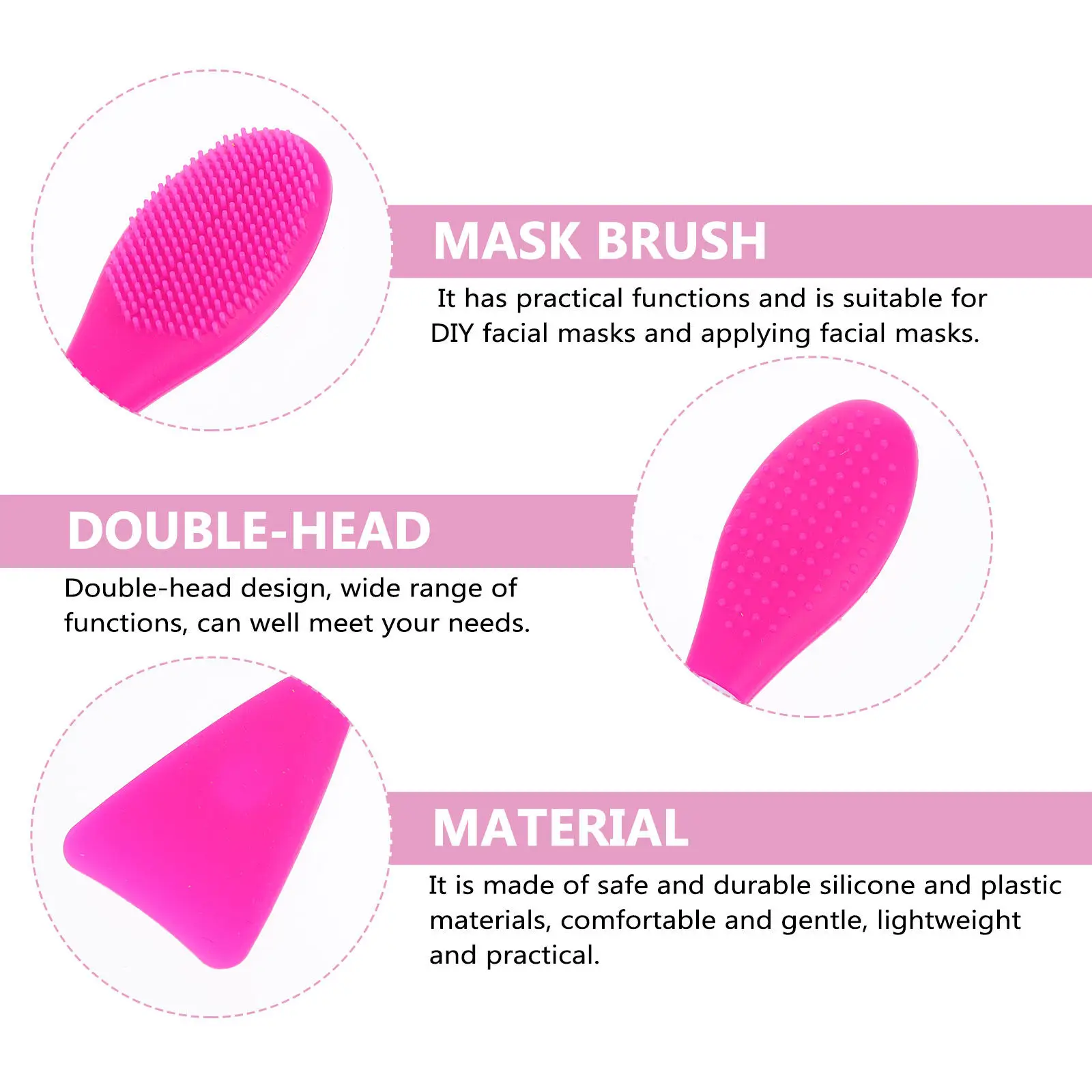 1Set Multi Functional Silicone Mask Brush with Dual Heads for Precise Face Care Application Soft on Skin Easy Rinse Reusable - view 2