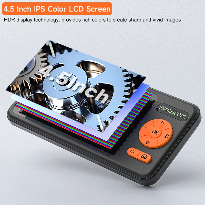 Industrial Endoscope 4.5'' Screen Video Autofocus Camera HD1080P Single Dual Triple Lens Waterproof USB Car Inspection Borescope image 2