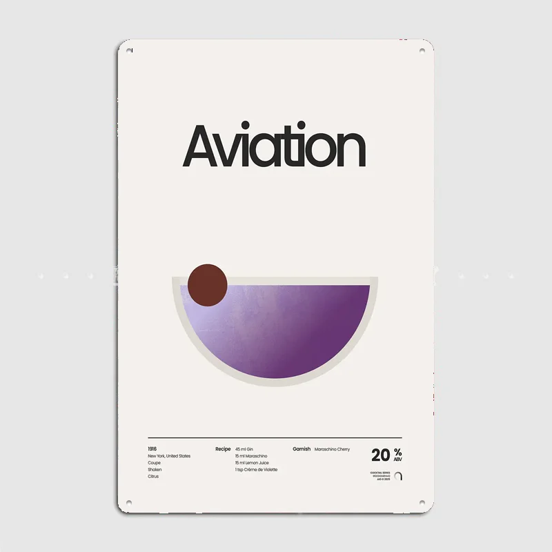 Aviation Cocktail Drink Poster Retro Metal Custom Sign Pub Club Room Decoration Bar Posters Indoor Home Wall Decor