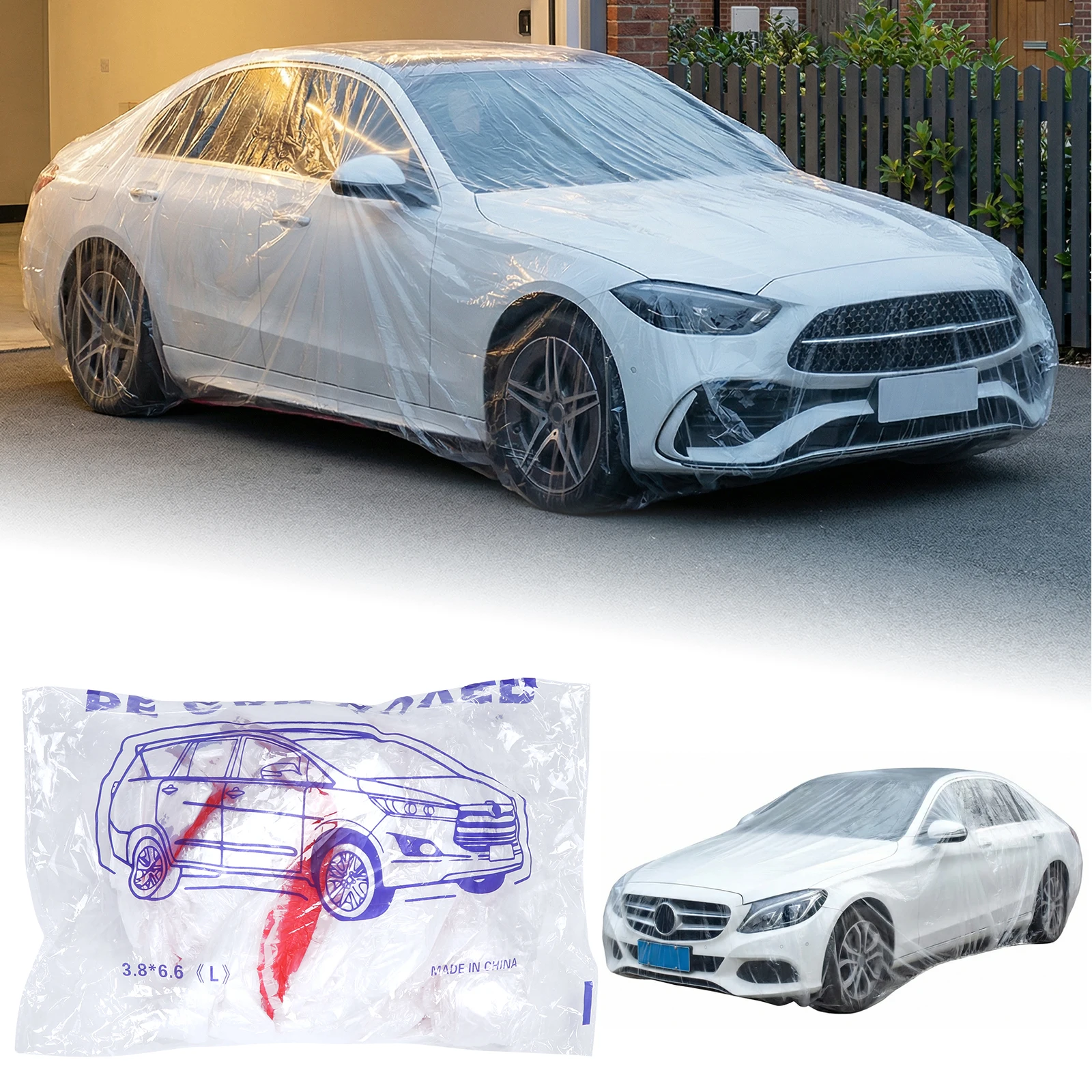 

50 универсальных одноразовых чехлов для автомобилей с эластичной лентой (12,5x21,6 футов) для внедорожников, седанов и других моделей, для использования на улице и при снегопадах