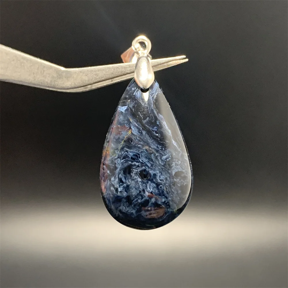 Oil Painting Natural Namibia Blue Pietersite Pendants Necklace Women Yellow Red Cat Eye Pieter Site Healing Beads Jewelry AAAAAA view 4