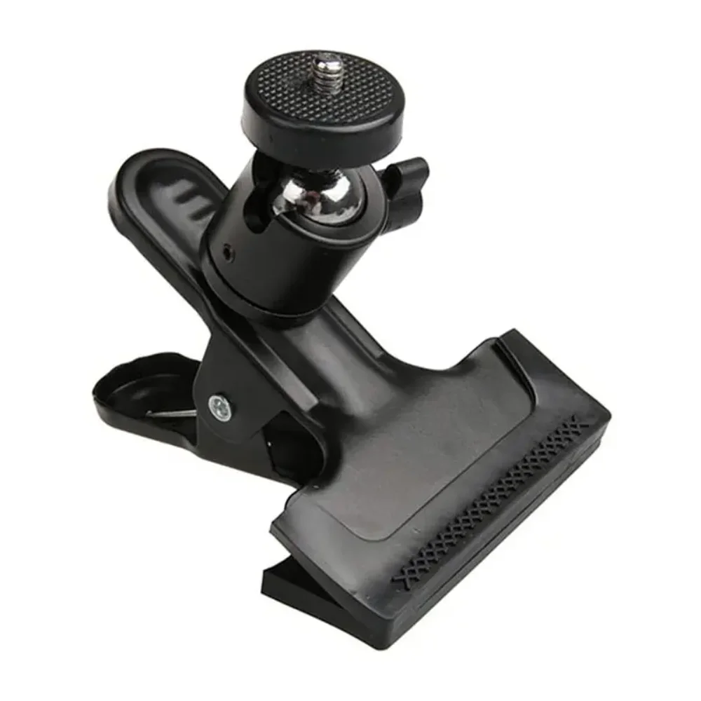 Pince à Clip pour appareil photo en métal, support de Flash avec tête sphérique pivotante à 360 degrés, vis filetée de 1/4 pouces pour trépied d'appareil photo SLR DSLR