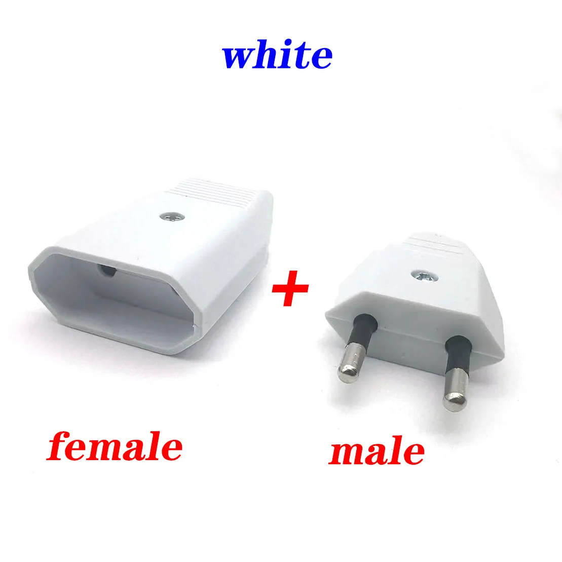 20PCS EU Male to Female Socket Outlet Adapter 16A 250V Rewireable Extension Cord Connector European AC Electric Power Male Plug