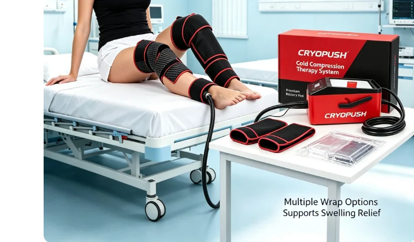 CRYOPUSH Ice Cold Compression Therapy Machine,Pulse Cryo Recovery System for Knee Sports Injury Post‑Surgery Rehabilitation