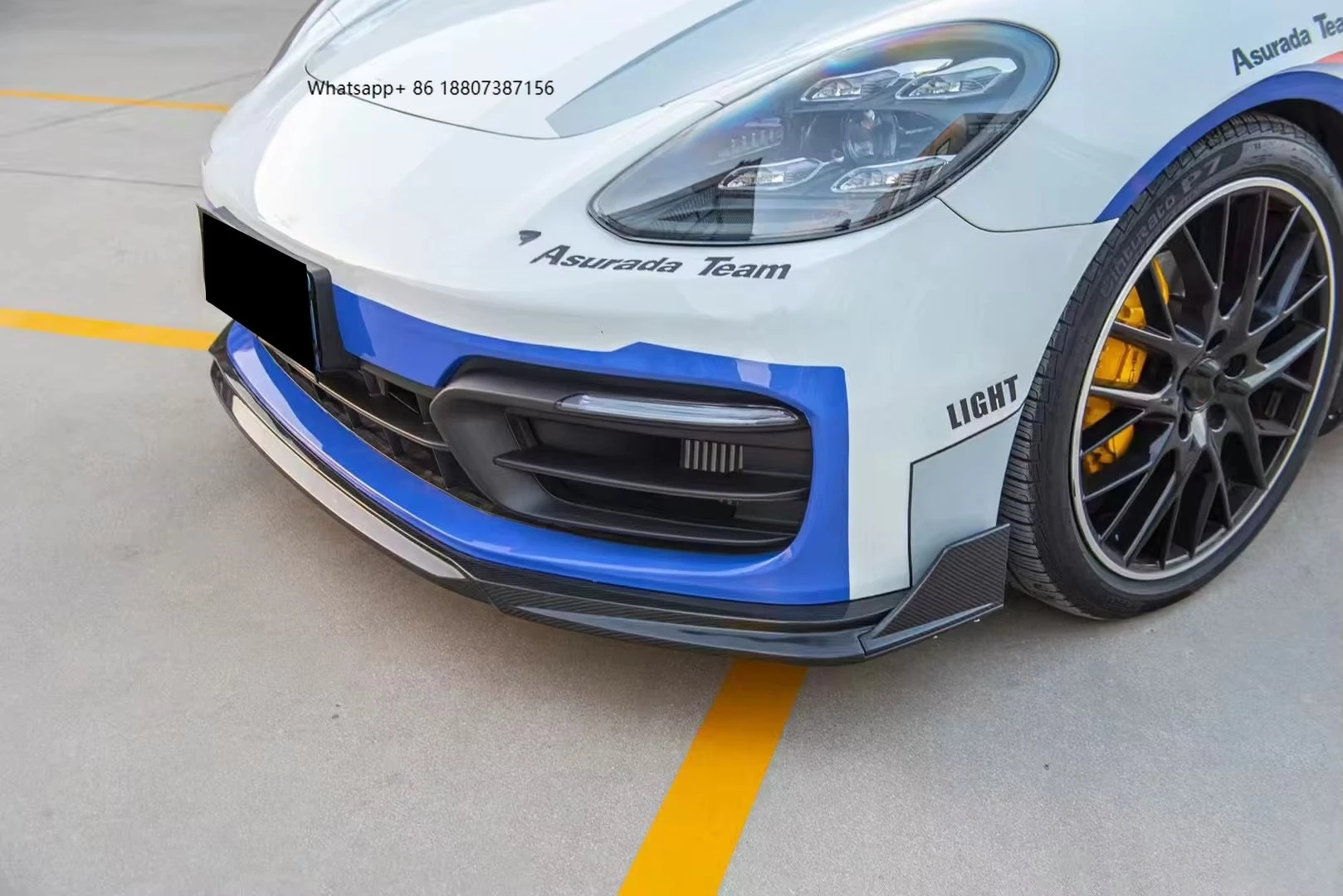 

New for for 971 Dry Carbon Rear Lip Bumper with Exhaust Cut-Outs Bolt-On Retrofit Upgrade