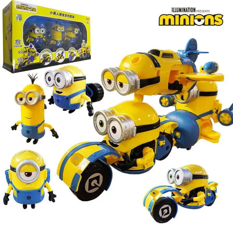 Despicable Me Minions Bob Kevin Stewart Transformation Figur Kreative Personalisierte Kinder Spielzeug Modell Desktop Ornament Geschenk