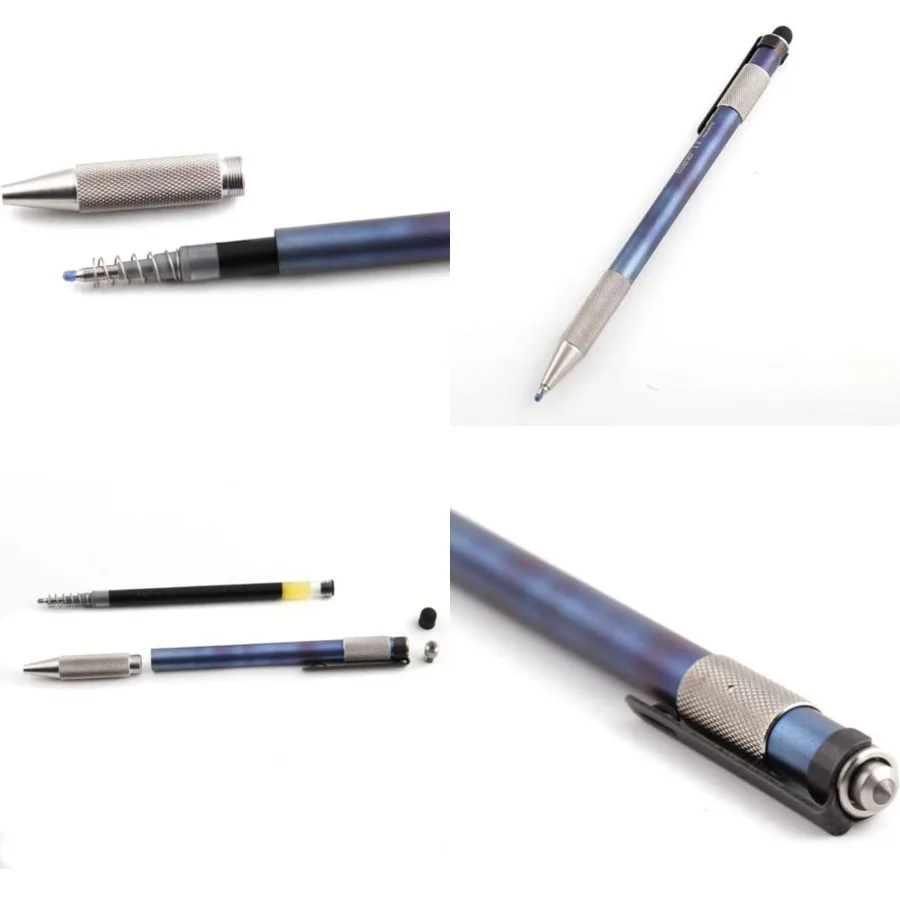 

Многофункциональная ручка с титановым болтом и сумкой для переноски, совместимая с G2 Refill Blue — идеально подходит для офиса, школы и путешествий