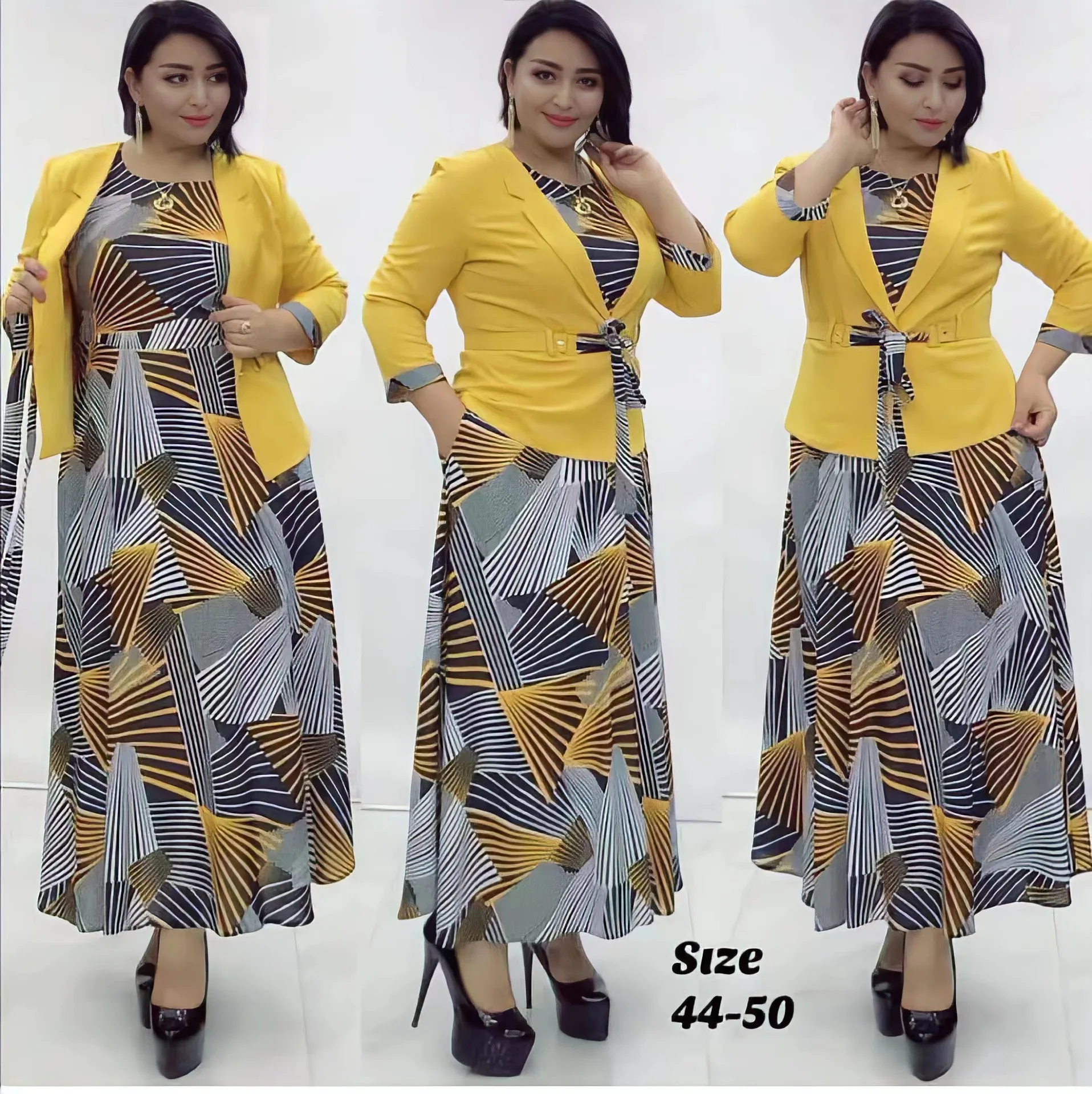 New arrival west african clothes 2 pieces suit with dress for women 2023.