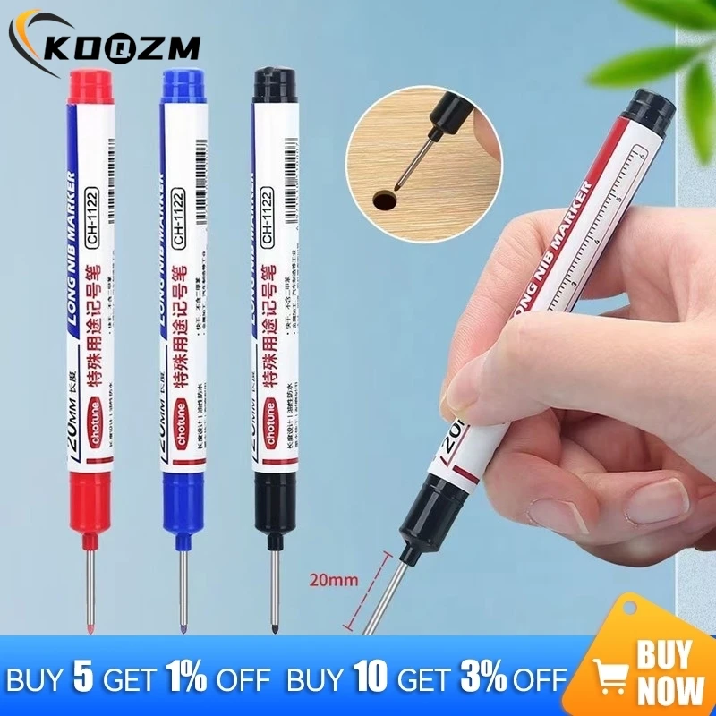 1 * Multifunctionele Lange Kop Speciale Markeerstift Sneldrogende Waterdichte Oliepen Keramische Tegel Timmerman Lange Kop Marker Potlood