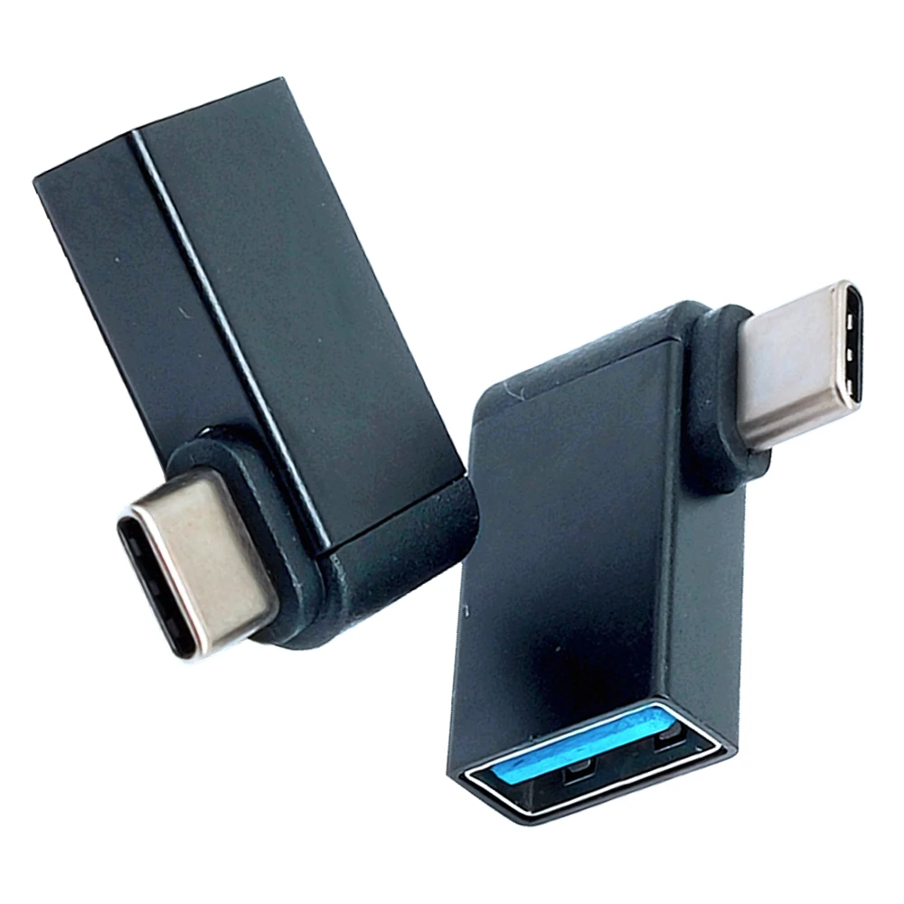 3.0 versão cotovelo 90 graus USB-C tipo-c par adaptador USB3.0 porta fêmea OTG unidade USB externa