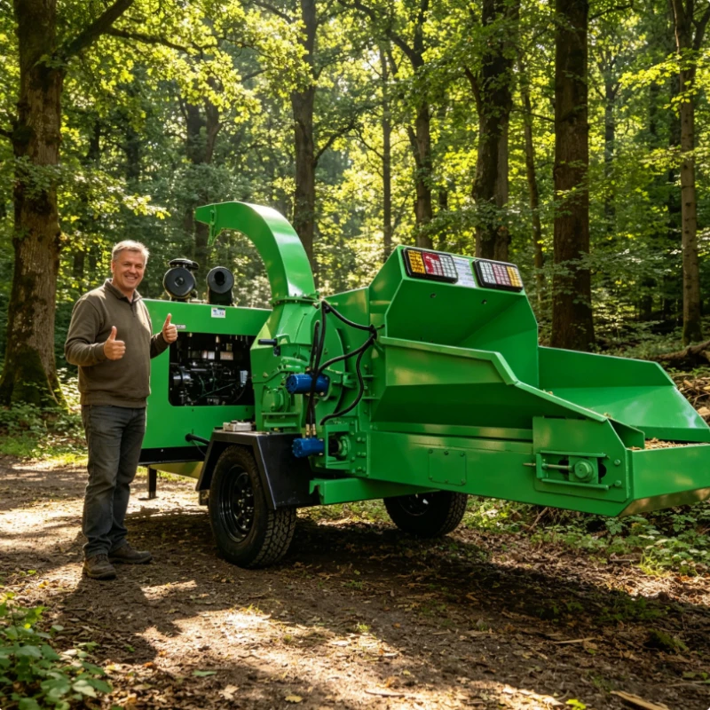 Wood Chipper Wood Shredder Wood Crusher 10 Inch Diesel Driven Heavy Duty Mobile Towable Forestry Machinery Tree Mulch Cutter