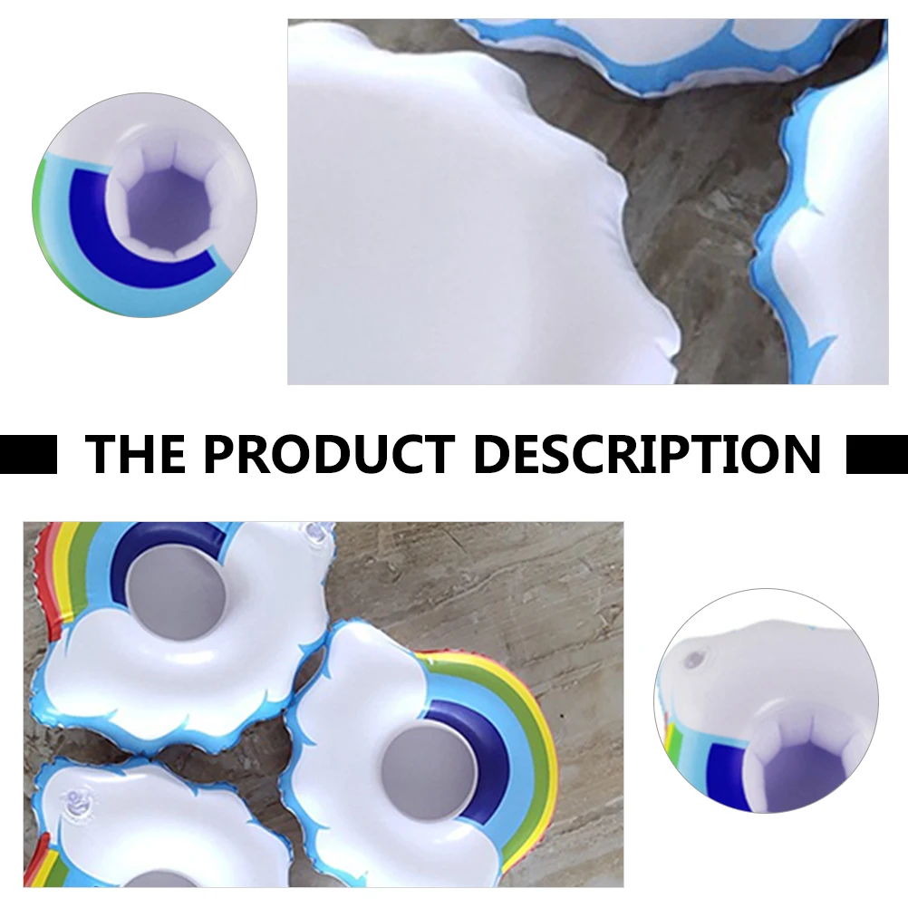 

4Pcs Portable Inflatable Drink Holders Floating Coasters For Pools Hot Tubs Lakes Oceans