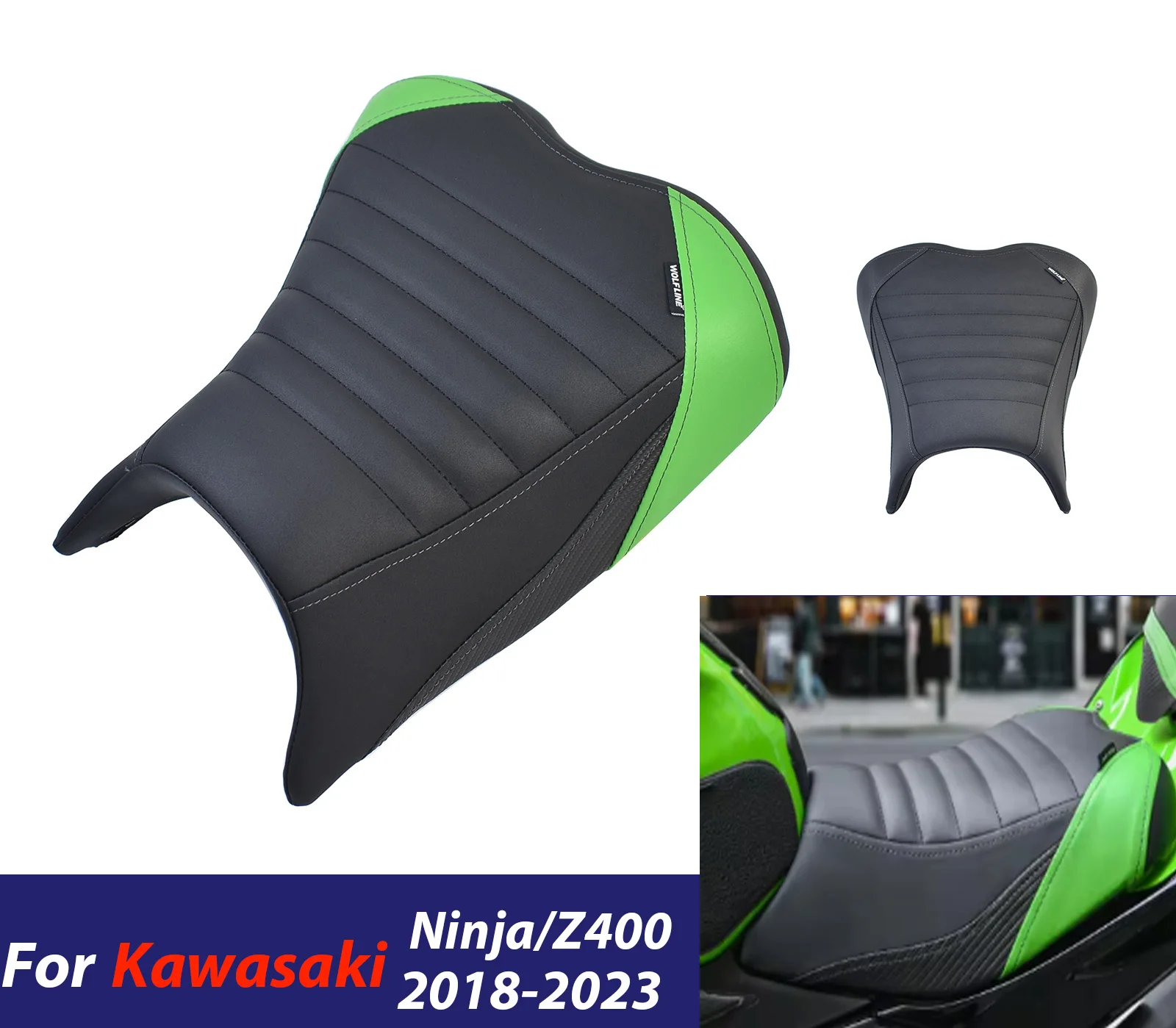 

﻿ Motorcycle Front Seat Cushion Driver Rider Seat Pad Cover For Kawasaki Ninja400 Z400 2018-2023 Ninja Z 400 Motor Accessories