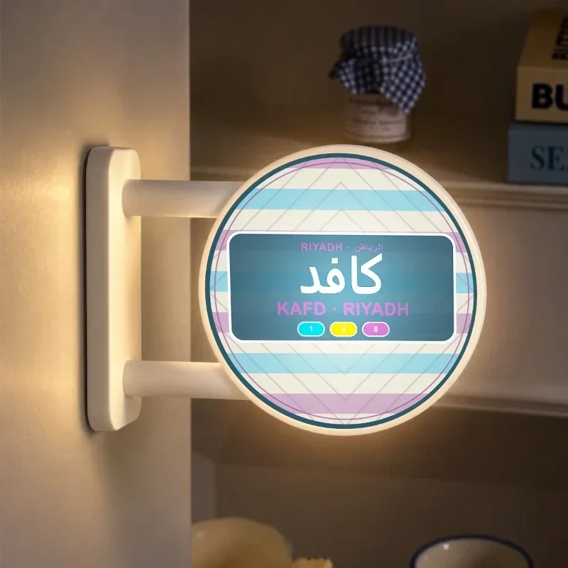 Mini City Metro Station Sign Luminous Fridge Magnet LED Night Light Model Ornament Travel Keepsake Home Refrigerator Decoration