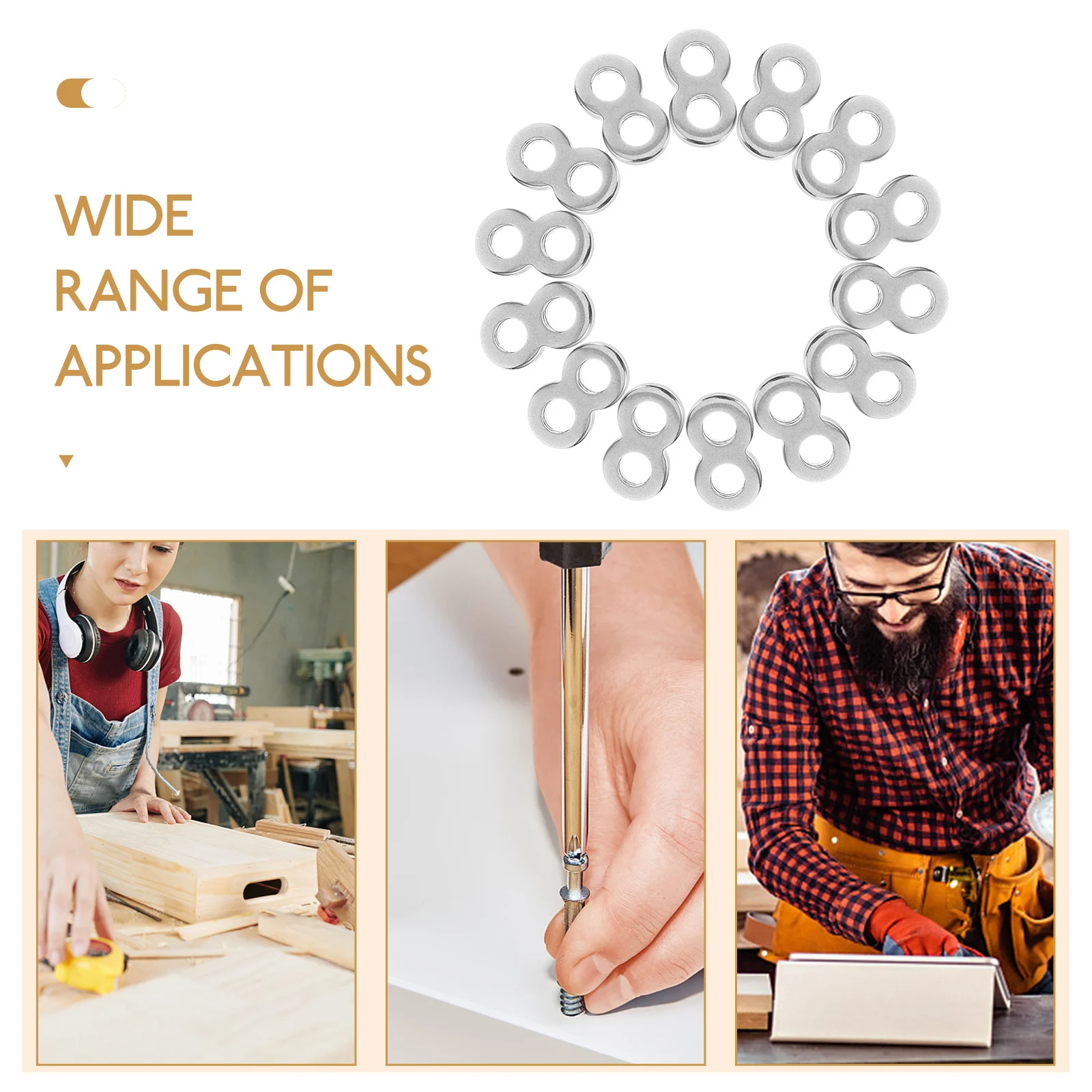 

20Pcs 8 Figure Fastener Connector Stainless Steel Tabletop Stable Small Size 8 Figure Fastener Table Top Fasteners