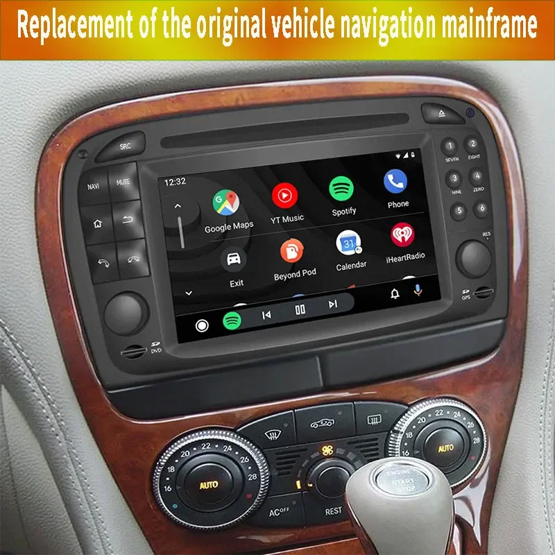 Carplay Video Player 13 Autoradio 2DIN Bluetooth Car Audio for Mercedes Benz SL R230 SL350 SL500 SL55 SL600 SL65