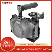 MAGICRIG BMPCC 6K Pro /G2 Cage, with Rubber Top Handle , T5 SSD Mount , for Blackmagic Design Pocket Cinema Camera 6K Pro / G2