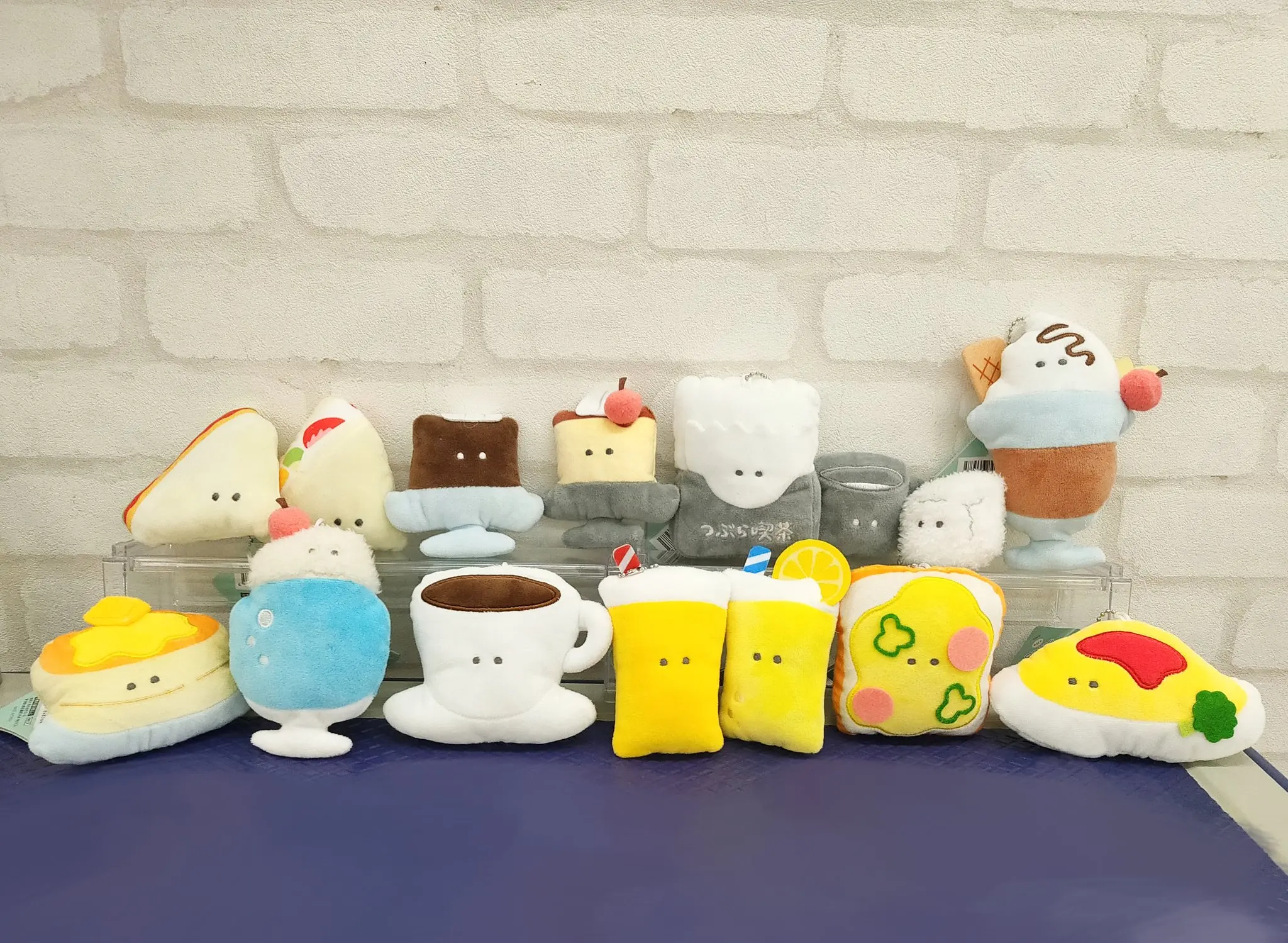 Yell World stuffed 5.8cm small round eyes Cafe Petit Mascot BC kawaii soda coffee bean sandwich cake plush food model pendant