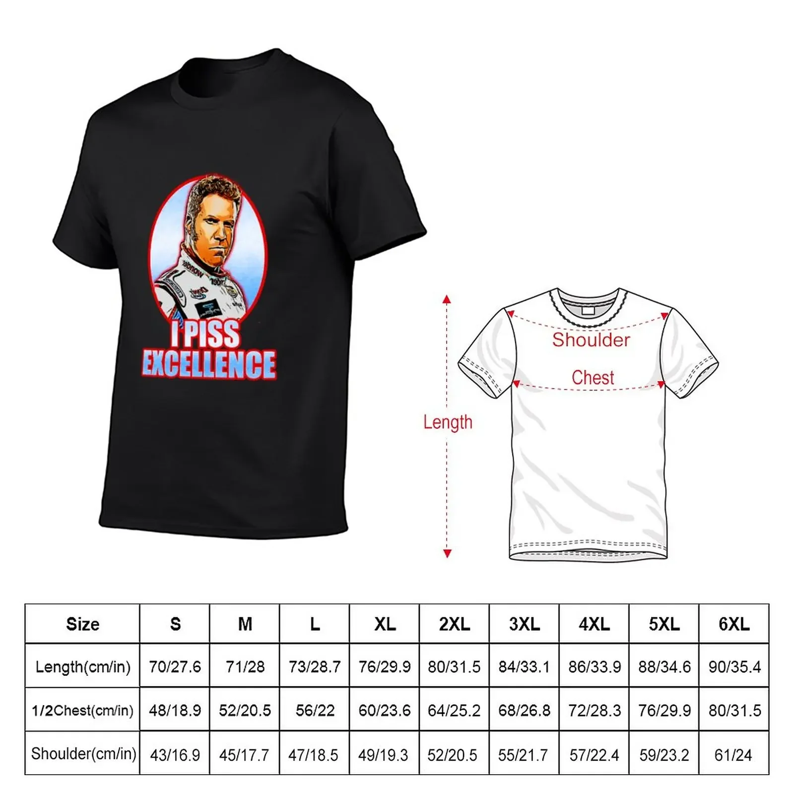 Ricky Bobby Piss Excellence T-Shirt animal prinfor boys summer tops heavyweight t shirts for men