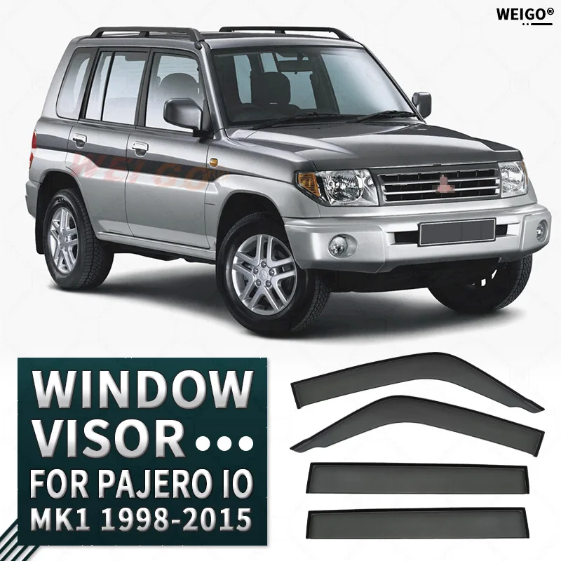 

Для Mitsubishi Pajero io: Дефлекторы окон, навесы-козырьки, защита от дождя и солнца для боковых стекол, аксессуары для стайлинга автомобиля