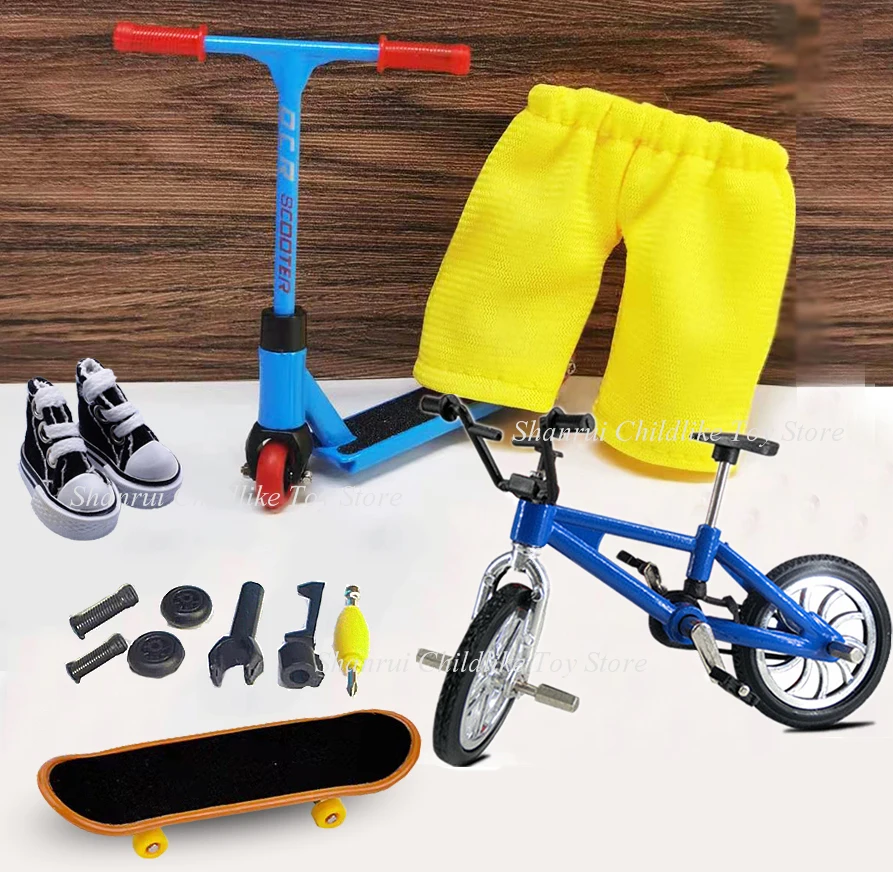 Finger Scooter due ruote Fingerboard Set Mini Skate Parts skateboard Deck Fingertip pattini da ghiaccio bici scrivania giocattoli divertenti bambini