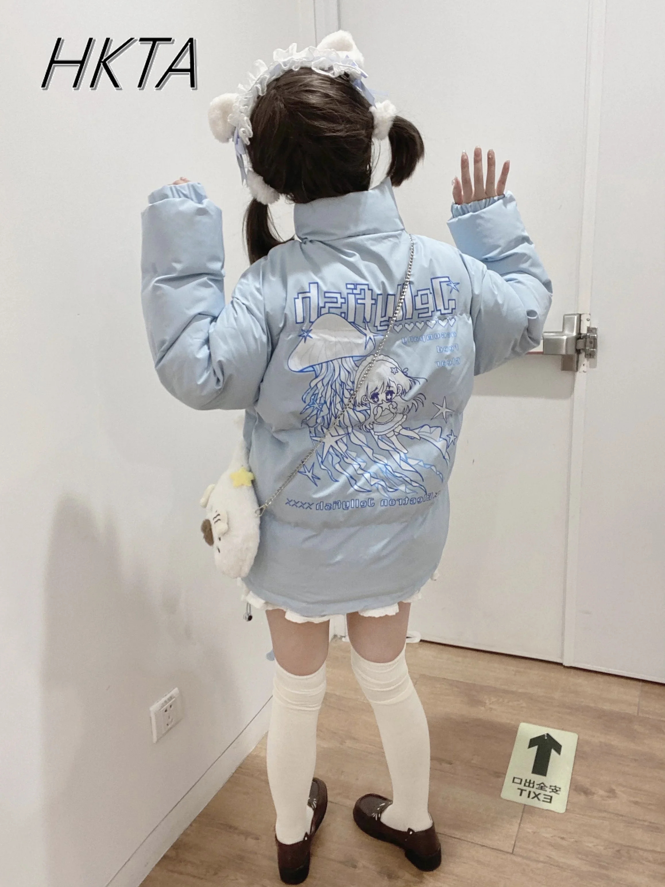 Original Water Color Cotton Clothes Mine Angel Boundary Y2k Thickened Warm Jacket 2024 New Winter Two-dimensional Cotton Coat