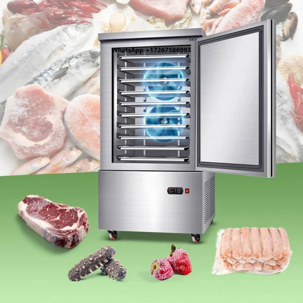 Commercial Blast Plate Freezer Iqf Meat Congeladora Chiller Flash Fast Rapid Freeze Machine -40 10 Trays