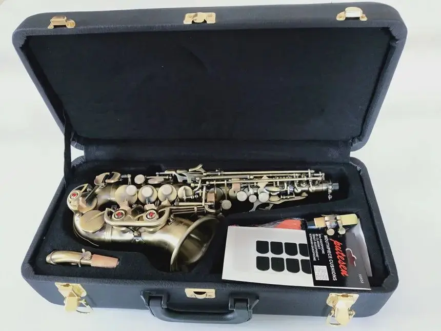 New Arrival Soprano Saxophone Curved Sax BbTune Music Instrument Sax with Mouthpiece Professional Grade Free