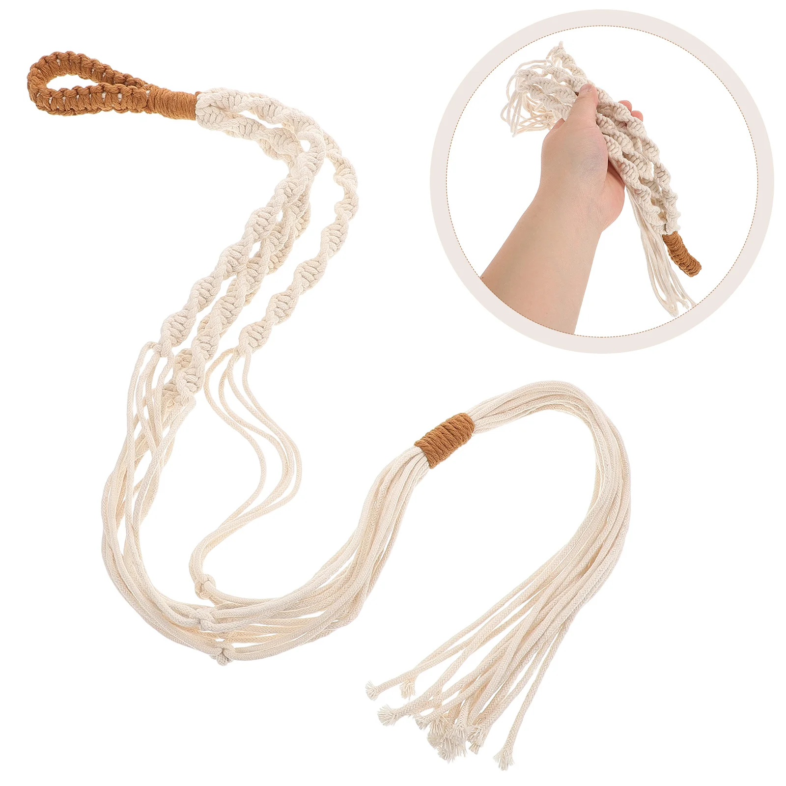 

Hand-Woven Cotton Rope Wall Hanging Basket Decorative Planter Holder for Flowers Plants Indoor Woven Net Bag Wall Decor