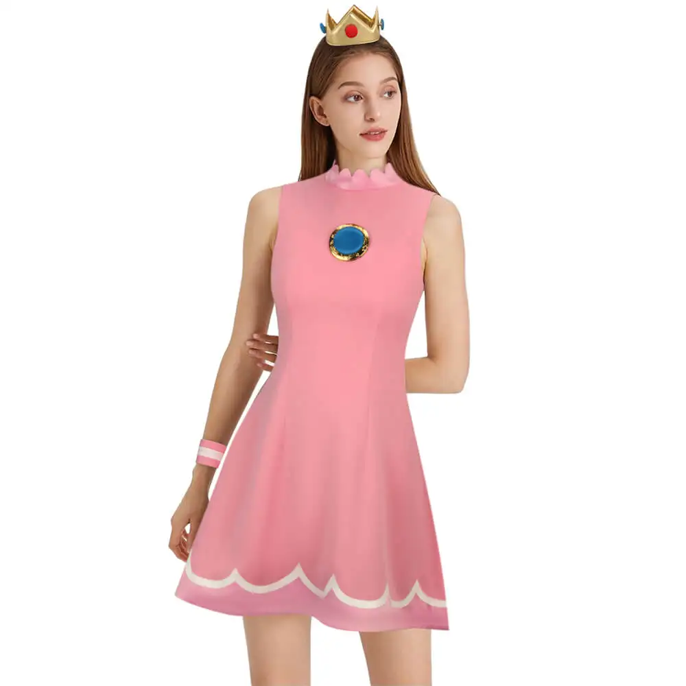 

Tennis Girl Princess Peach Cosplay Costume Game Halloween Birthday Theme Party Stage Performace Fancy Dress In Stock Takerlama