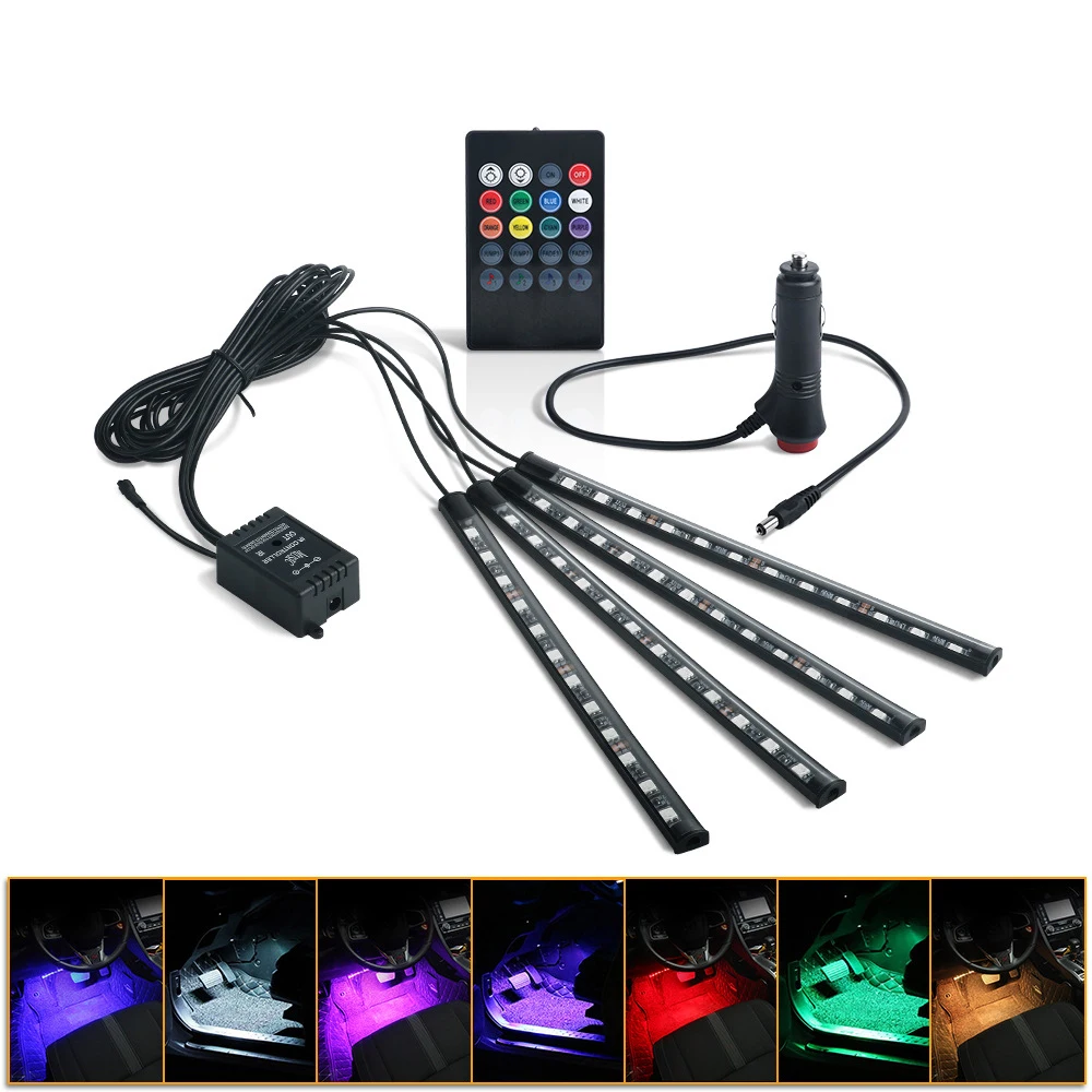 

Neon LED Strip Car Interior Lighting Ambient Lights With USB Cigarette Lighter Backlight Music Control Auto Decoration Lights