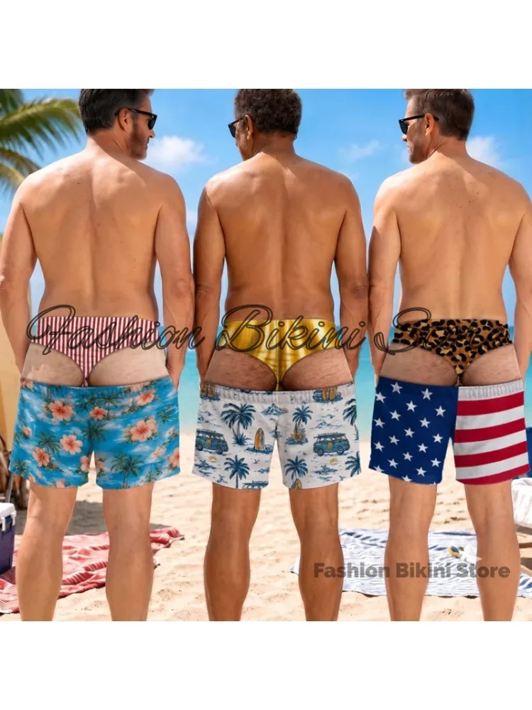 Lustige Lockere Strandhose Urlaubs-Freizeithose 2026 Sommer Neue Herren 3D-Druck Urlaubs-Strandshorts Reisegeschenk für Männer Surf-Boardshorts