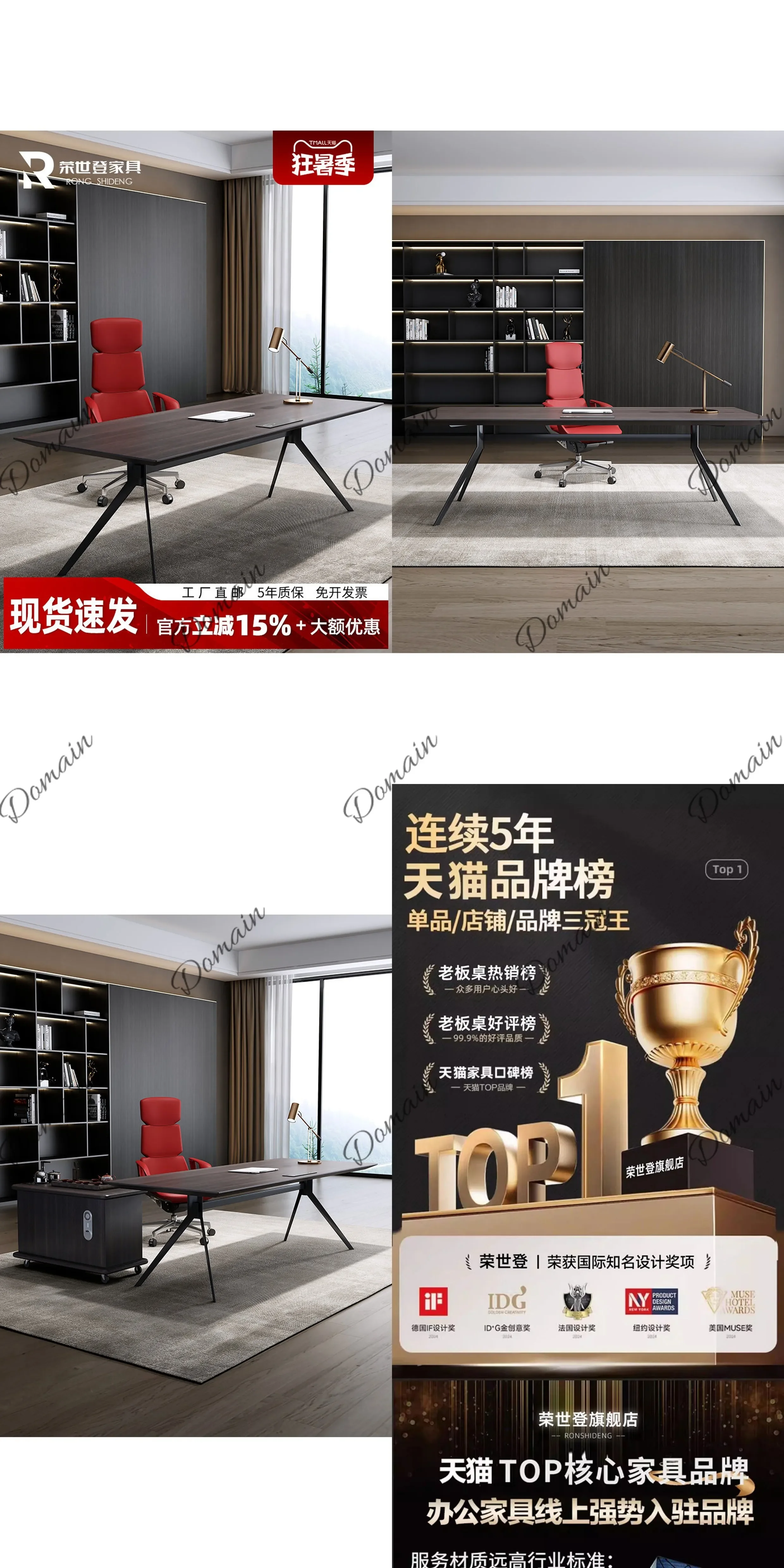 BJ Italian Style Modern Minimalist Long Desk Solid Wood Computer Table Home Office Writing Desk Luxury Study Table