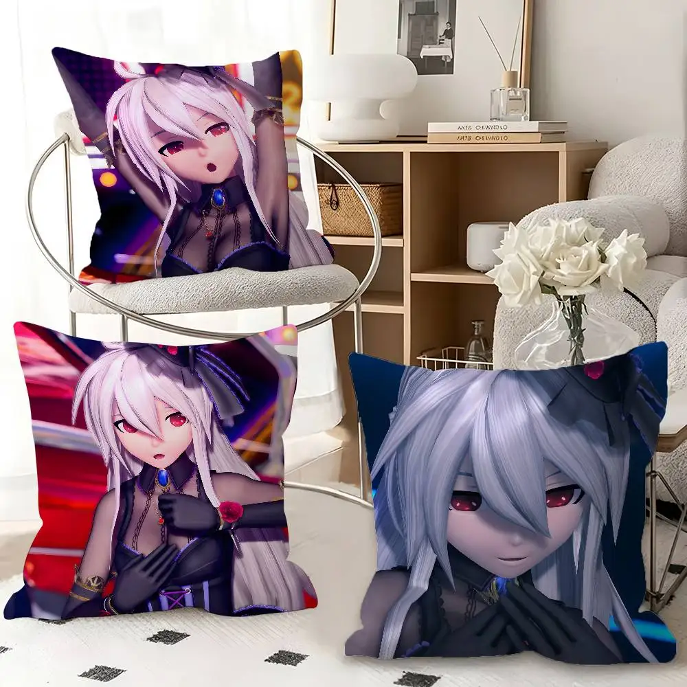 1pc Creative Virtual Singer Y-Yowane Haku Pillow Case Fashion Square Pillowcase Bedroom Sofa Room Ins Decoration Leisure