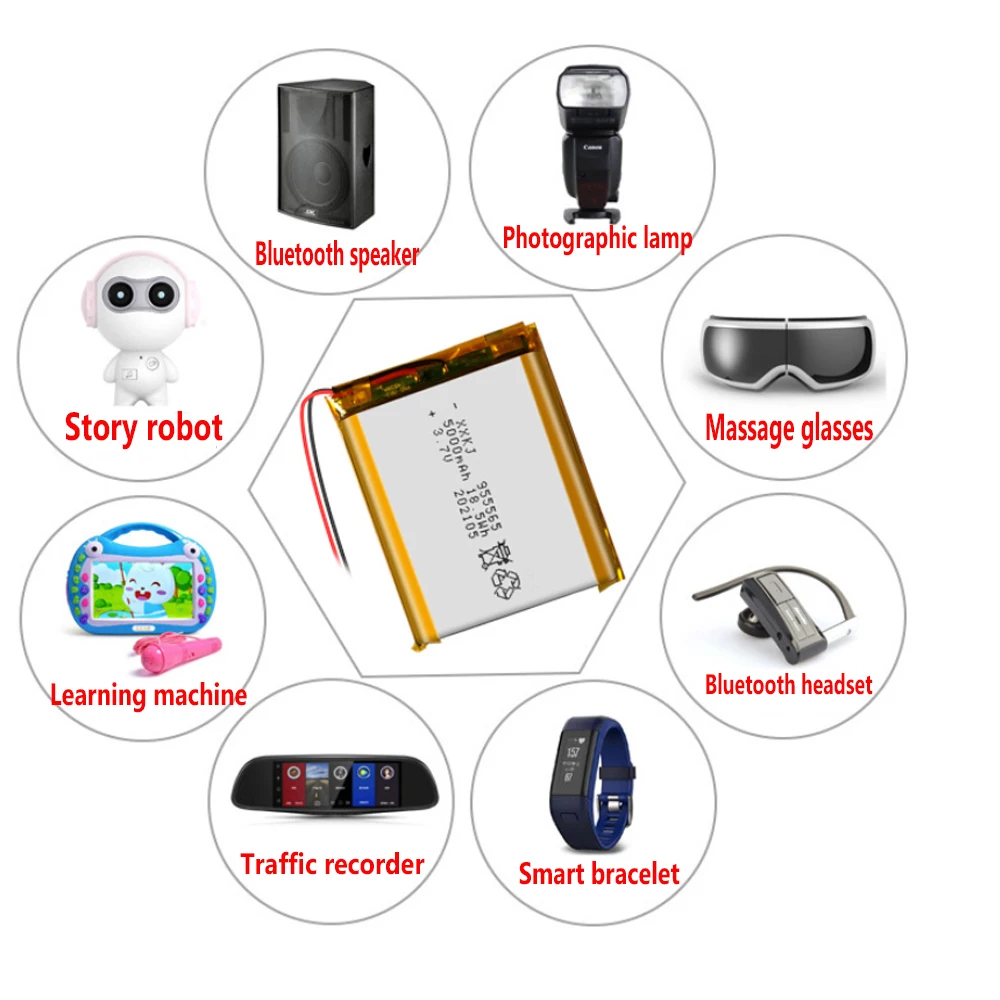 1-20PCS 3.7V Lithium Polymer Battery 606090 4000mAh 90*60*6mm Soft package battery For Power Bank Bluetooth Speakers Tablet DVD