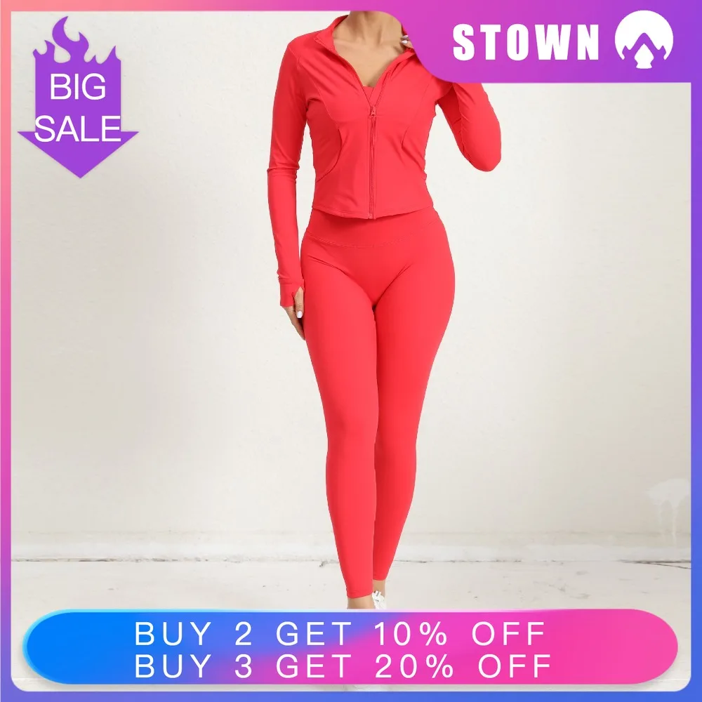 

Yoga Gym Sets Jacket Leggings Sportswear Woman Gym Sports and Fitness Workout Clothes for Women 2 Piece Sets Womens Outfits