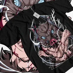 Inosuke T-Shirt Demon Slayer Kimetsu No Yaiba Anime Manga Gift Shirt All Size Harajuku Y2k Top Graphic TShirts Oversized T Shirt