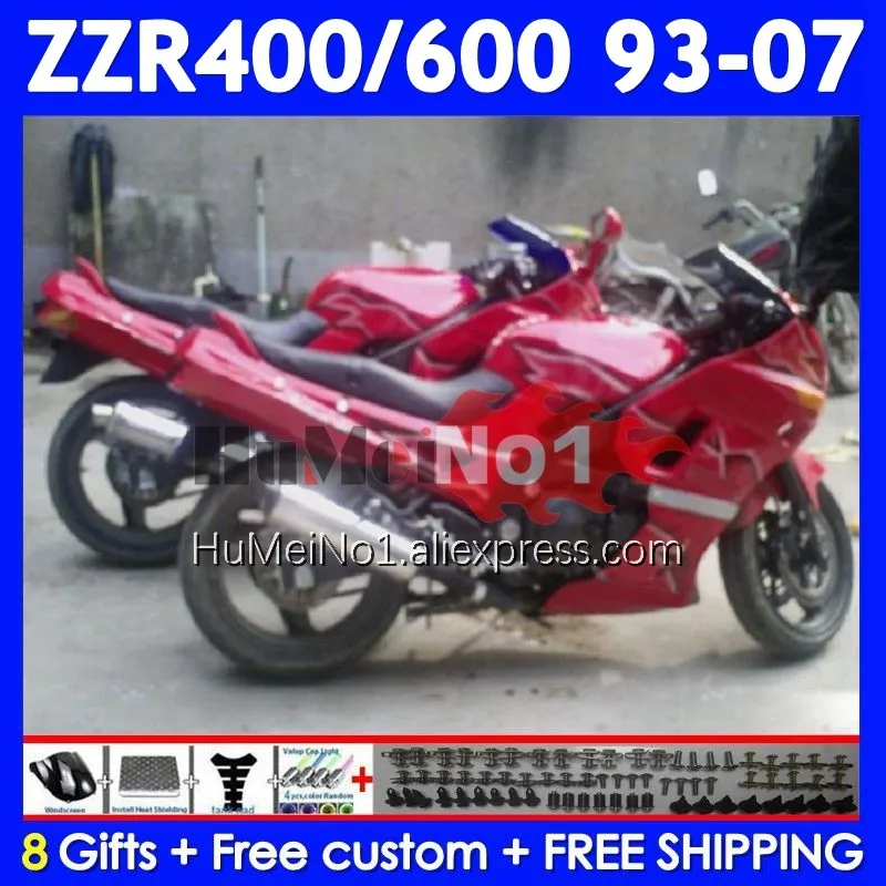 ZZR-400 For KAWASAKI NINJA ZZR 400 Dark red 1993 1994 1995 1996 1997 1998 238No.43 ZZR400 99 00 01 02 03 04 05 06 07 Fairing