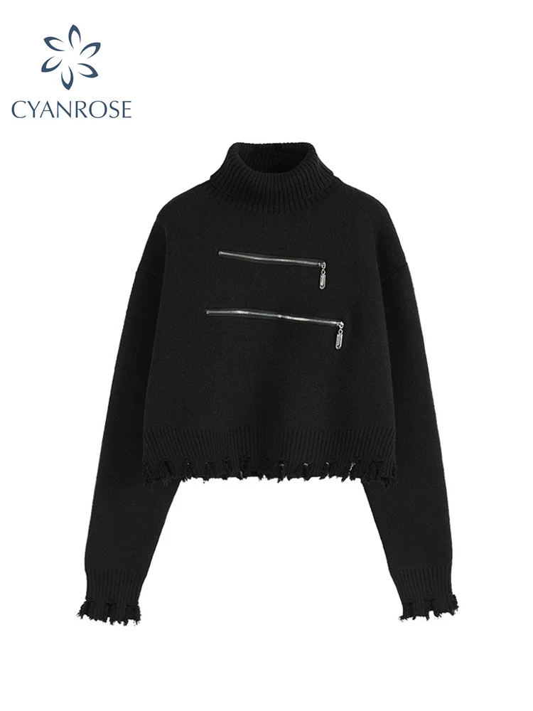 Sweater Women Turtleneck Pullovers Long Sleeve Solid Stretch Korean Top Knit 2022 Autumn Winter Casual Female Short Sweaters