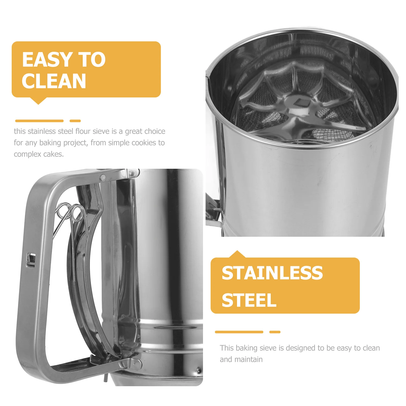 

Small Stainless Steel Handheld Flour Sieve Compact Baking Tool Fine Mesh Screen Essential Kitchen Manual Sifter Powdered Sugar