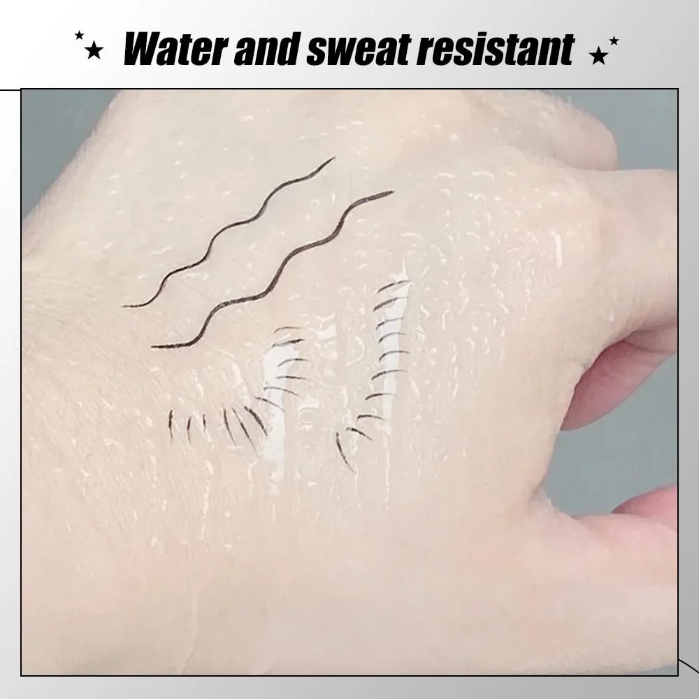 下まつげスタンプ、2-in-1 防水防汗アイライナー、個別の液体アイライナー付き、再利用可能なまつげスタンプセットメイクアップ